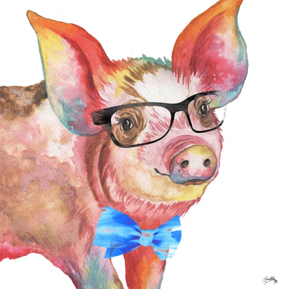 Wall Art Painting id:174874, Name: Nerdy Pig, Artist: Medley, Elizabeth