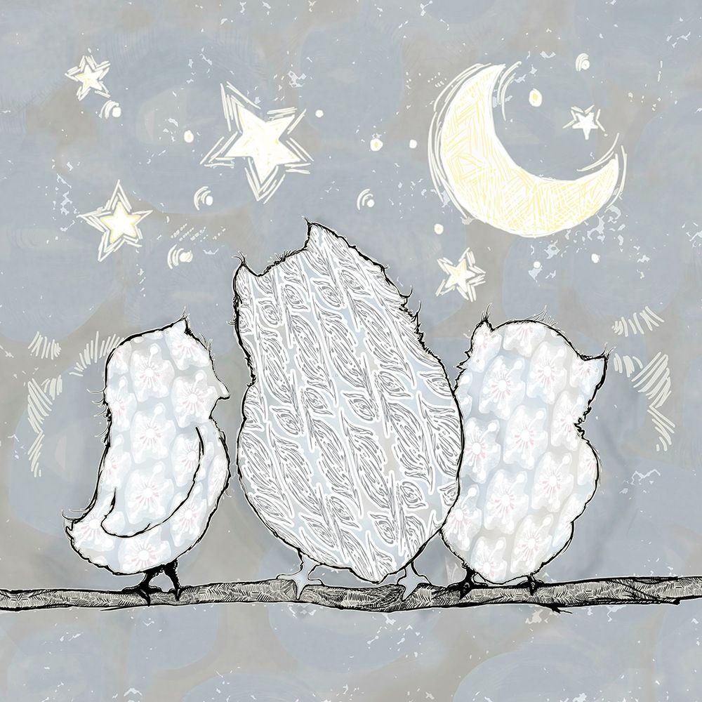 Art Print: Hoot Family Square