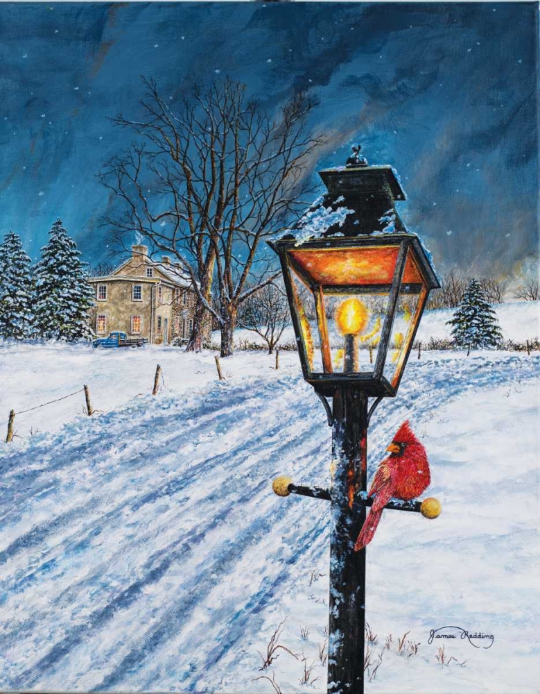 Wall Art Painting id:160002, Name: Winterberry Lamppost, Artist: Redding, James