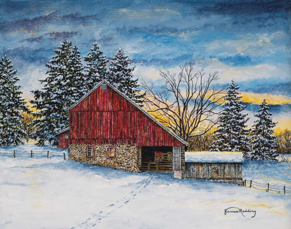 Wall Art Painting id:160005, Name: Stovers Mill Barn, Artist: Redding, James