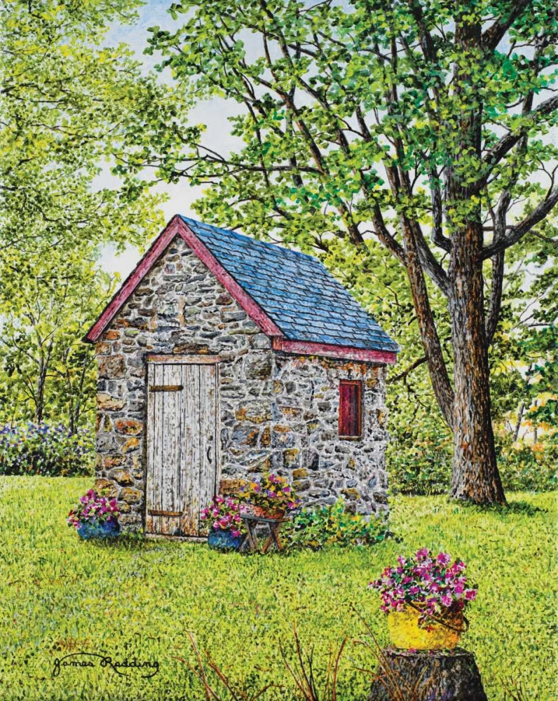 Wall Art Painting id:160003, Name: Spring At The Springhouse, Artist: Redding, James
