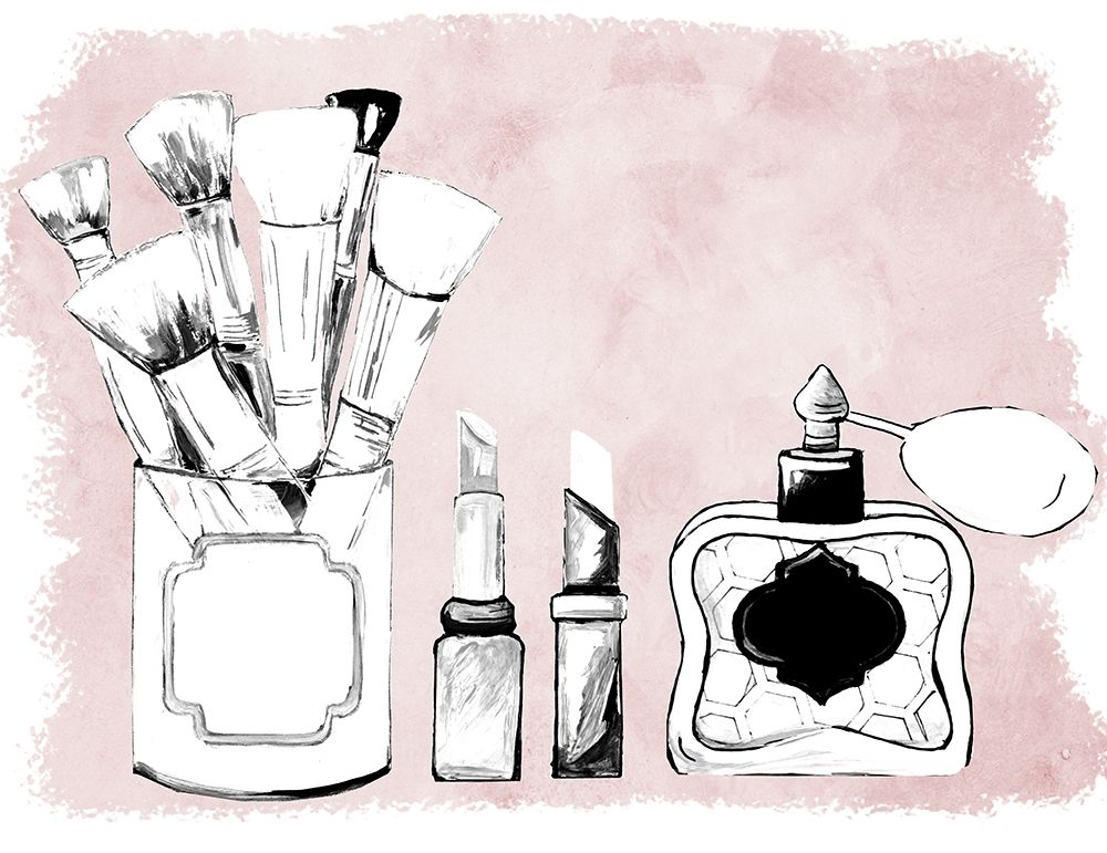 Wall Art Painting id:381385, Name: Makeup Set on Blush, Artist: Ritter, Gina