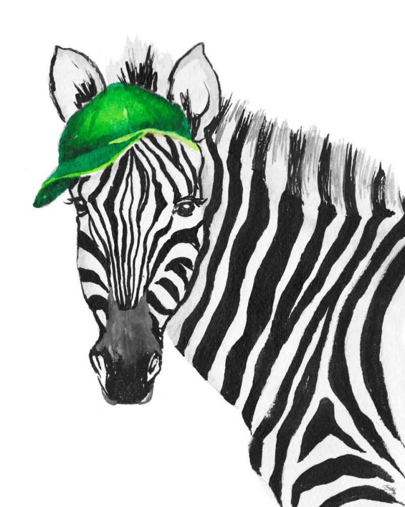 Wall Art Painting id:174878, Name: Sporty Zebra, Artist: Medley, Elizabeth