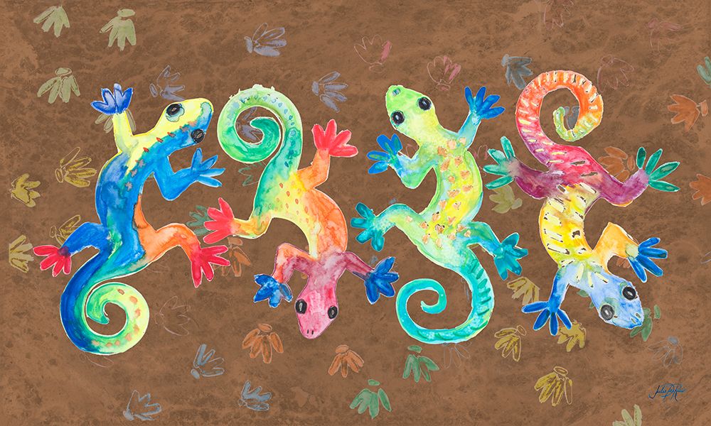 Art Print: Watercolor Geckos