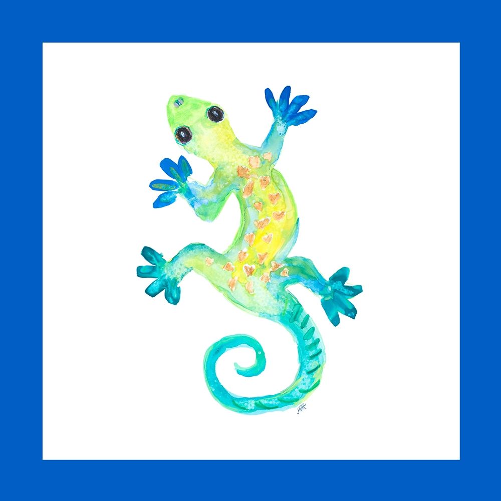 Art Print: Watercolor Gecko Square II