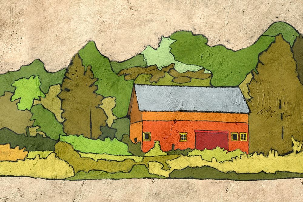 Art Print: Cabin in the Green Forest