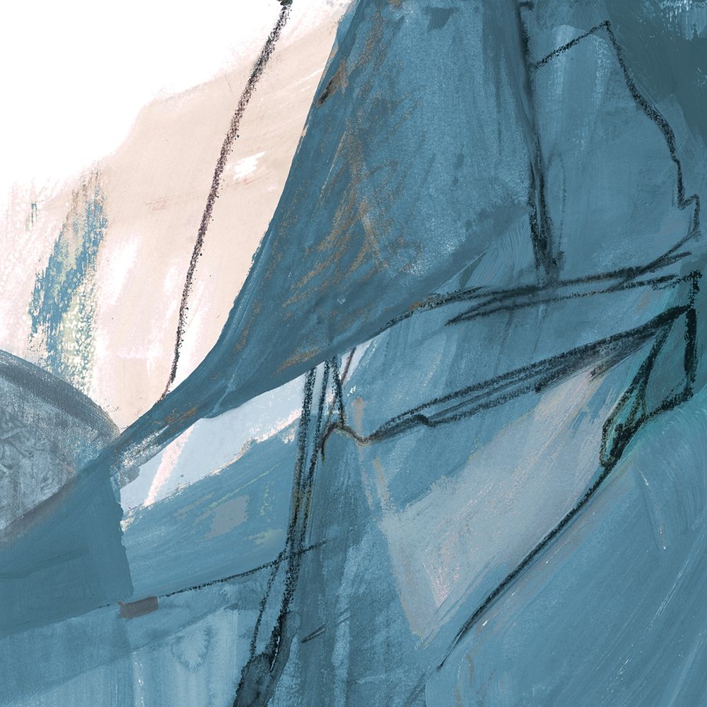 Art Print: Blue on White Abstract II