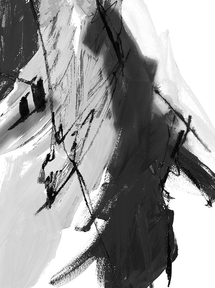 Art Print: Black and White Abstract II