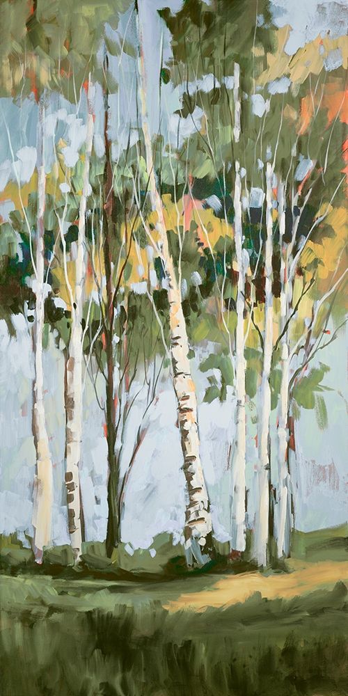 Wall Art Painting id:382457, Name: Golden Birch Trees II, Artist: Slivka, Jane