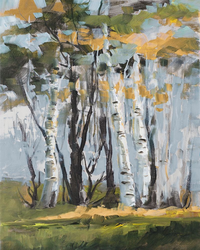 Wall Art Painting id:360820, Name: Golden Birch Trees, Artist: Slivka, Jane