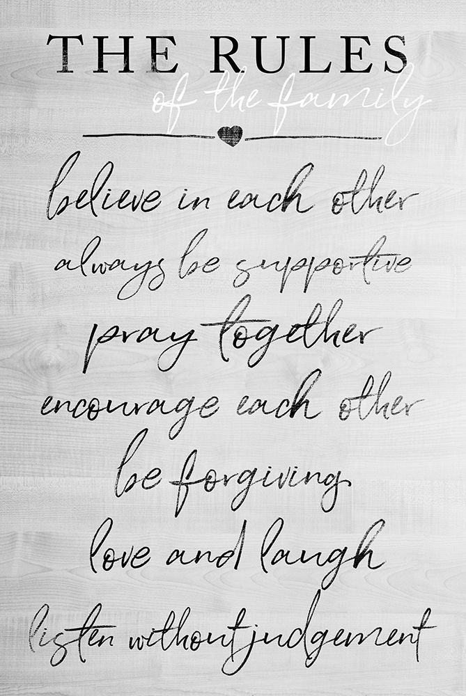 Wall Art Painting id:207005, Name: Family Rules, Artist: Quach, Anna