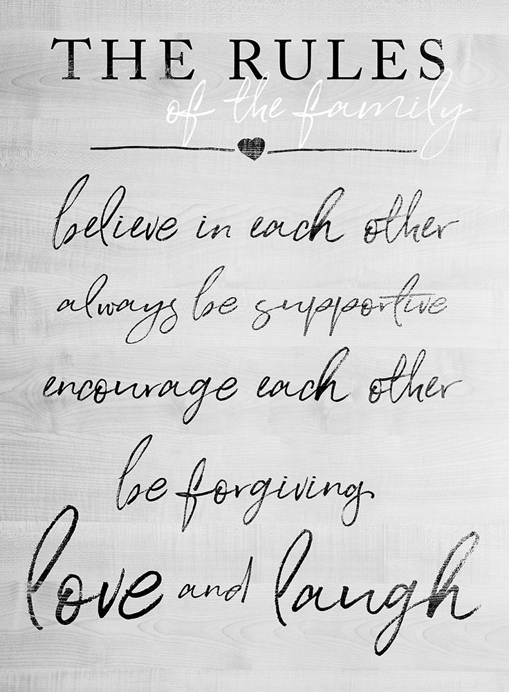 Wall Art Painting id:207007, Name: Family Rules, Artist: Quach, Anna