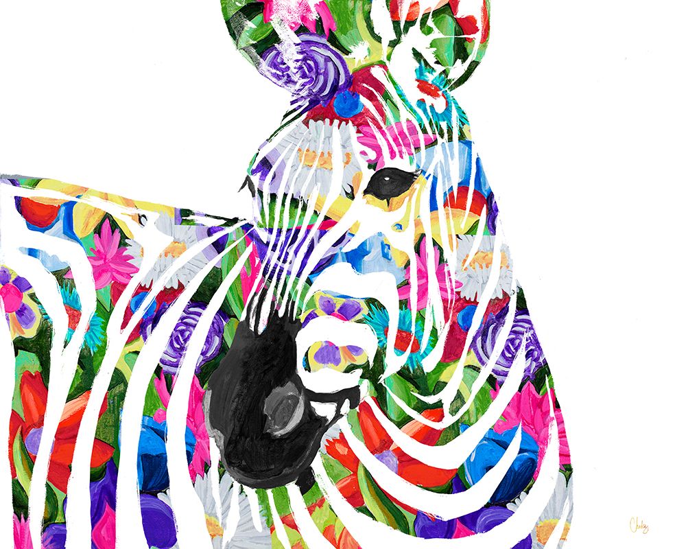 Art Print: Vibrant Zebra
