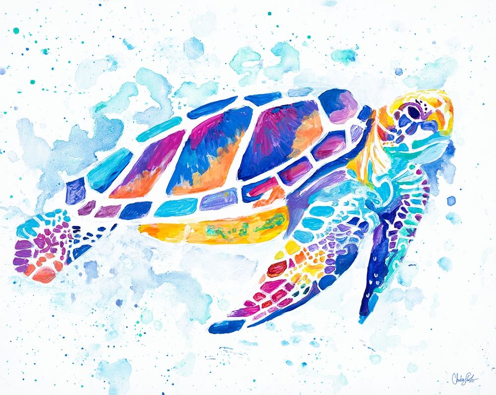 Art Print: Vibrant Sea Turtle
