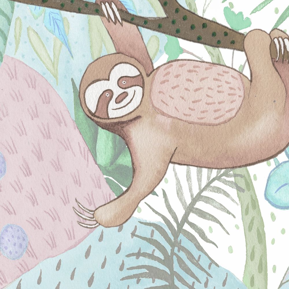 Wall Art Painting id:338065, Name: Swinging Sloth, Artist: Medley, Elizabeth