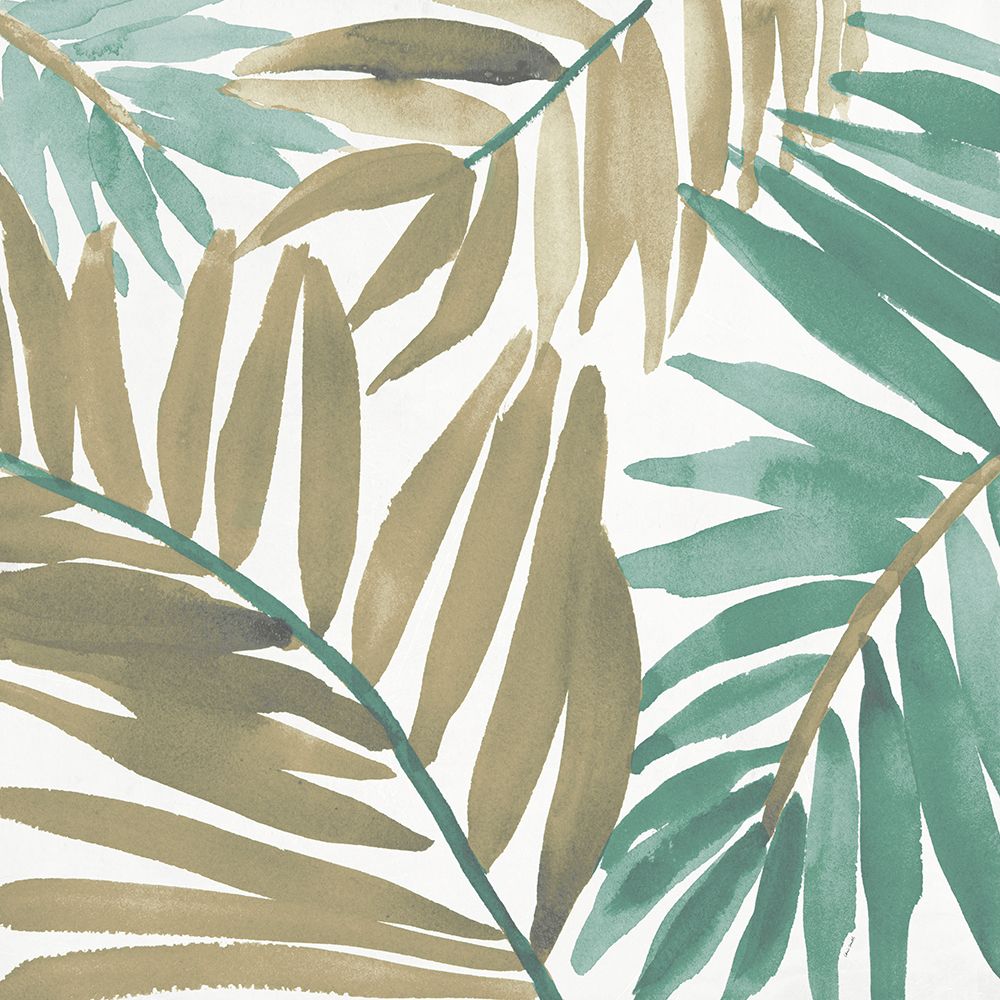 Art Print: Teal Palm Design Square I