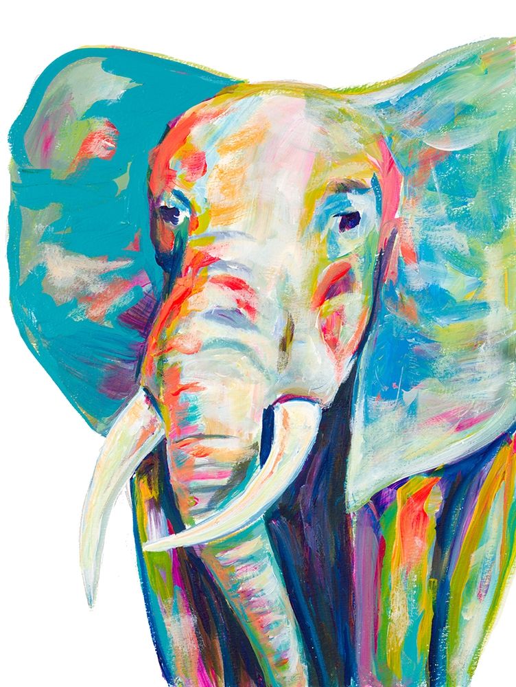 Wall Art Painting id:310231, Name: Colorful Elephant, Artist: Beauchamp, Andy