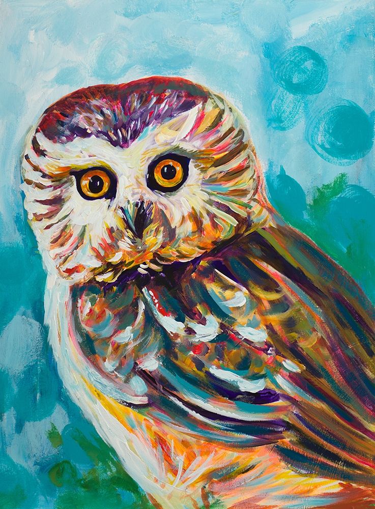 Wall Art Painting id:310234, Name: Colorful Owl, Artist: Beauchamp, Andy