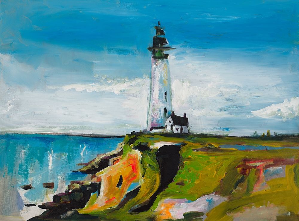 Art Print: Lighthouse on a Cliff