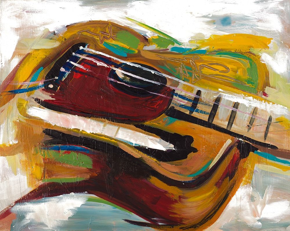 Wall Art Painting id:310251, Name: Colorful Guitar, Artist: Beauchamp, Andy