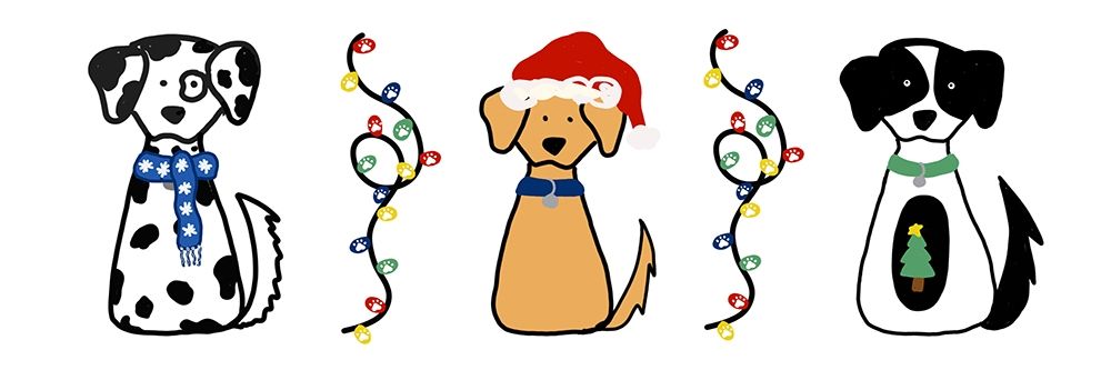 Art Print: Christmas Dogs I