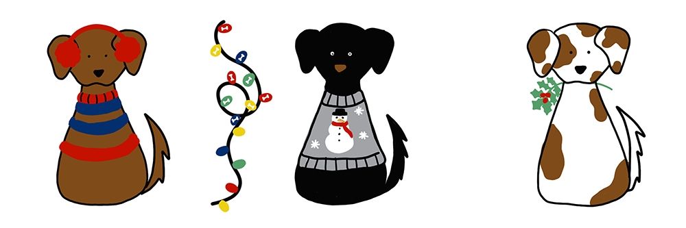 Art Print: Christmas Dogs II