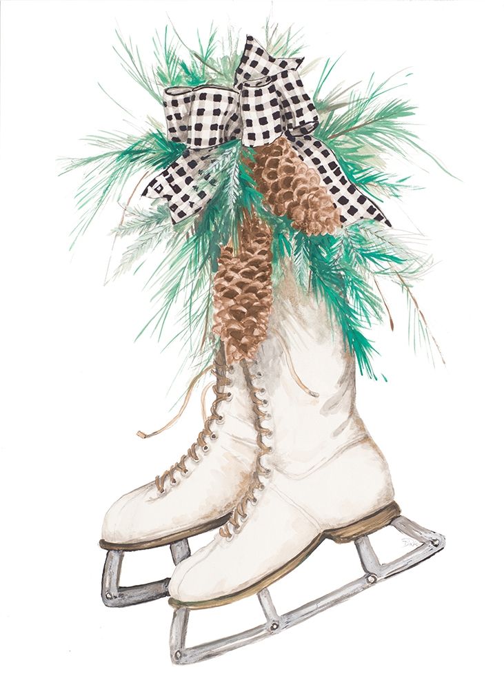 Wall Art Painting id:382173, Name: Christmas Ice Skates, Artist: Pinto, Patricia