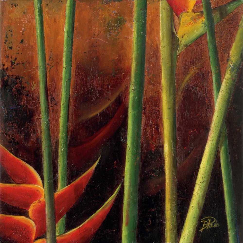 Wall Art Painting id:23379, Name: Heliconias En Naranja I, Artist: Pinto, Patricia