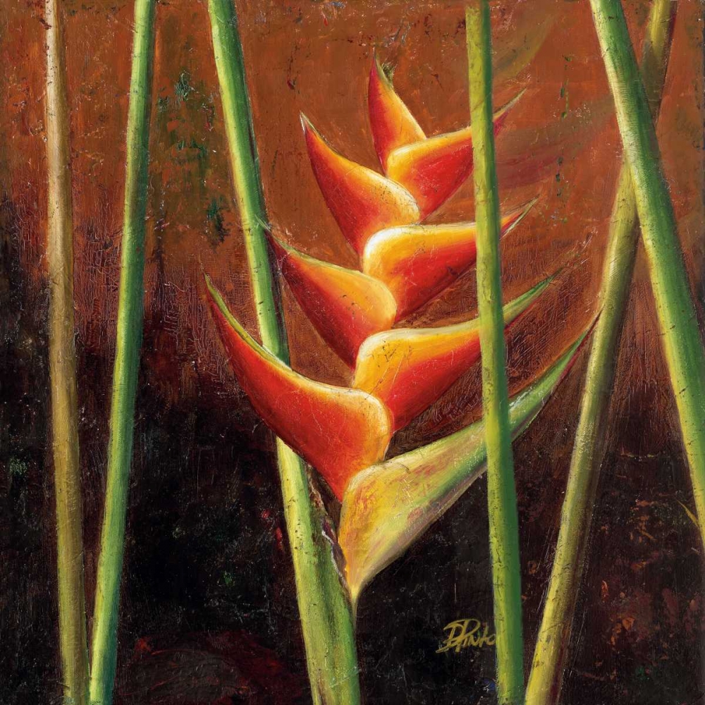 Wall Art Painting id:15152, Name: Heliconias En Naranja II, Artist: Pinto, Patricia