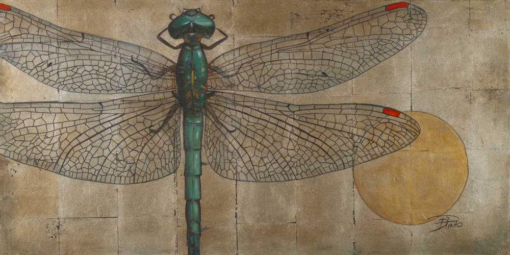 Wall Art Painting id:23425, Name: Dragonfly on Silver, Artist: Pinto, Patricia