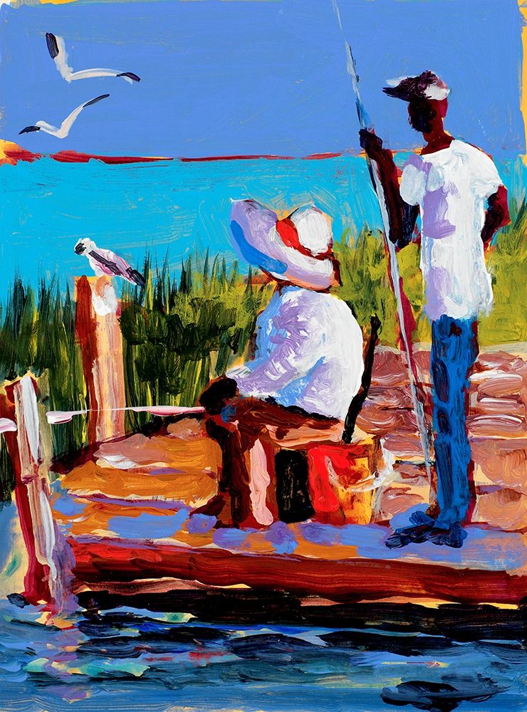 Wall art: Fishing III, by Slivka, Jane