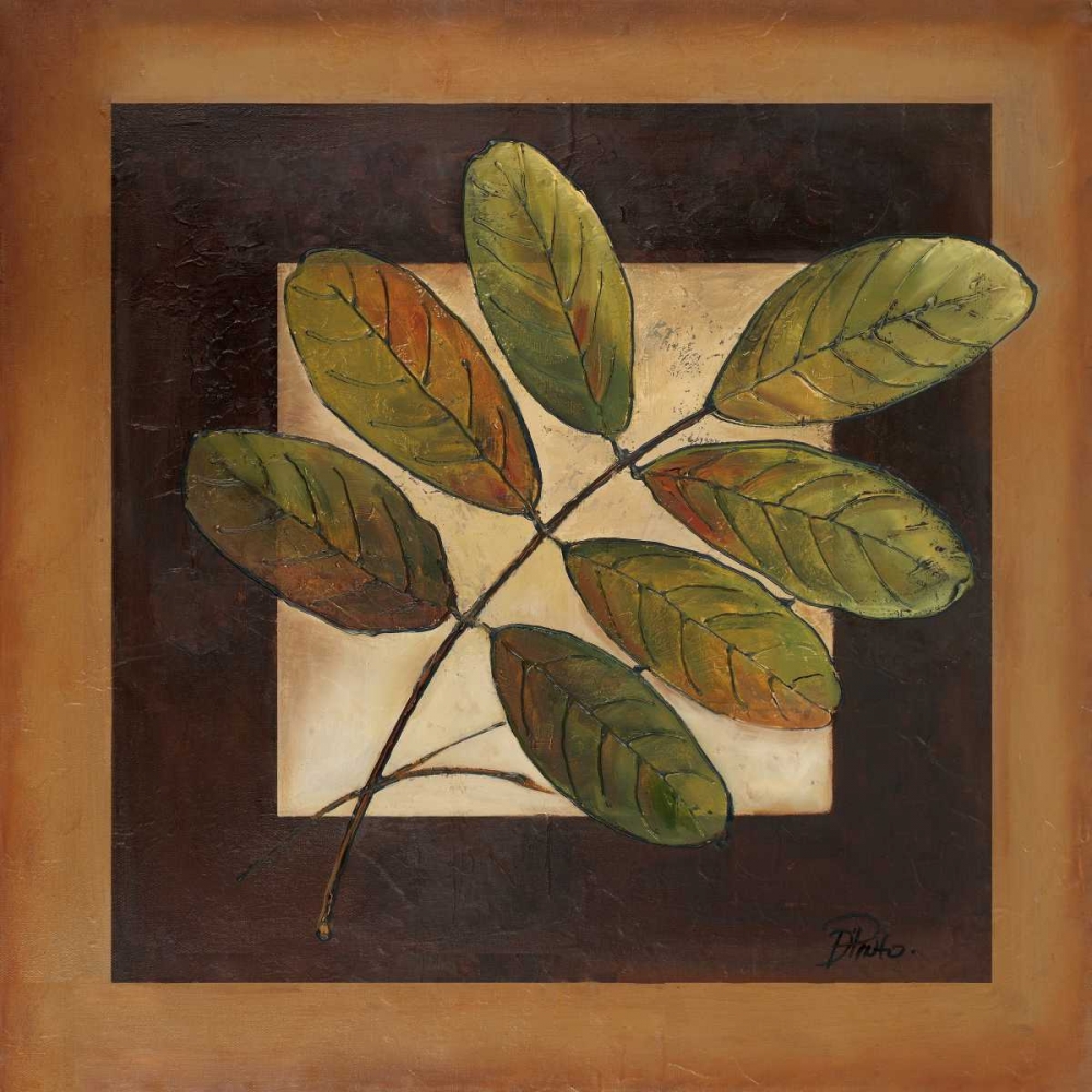Wall art: Leaves Over Brown II, by Pinto, Patricia