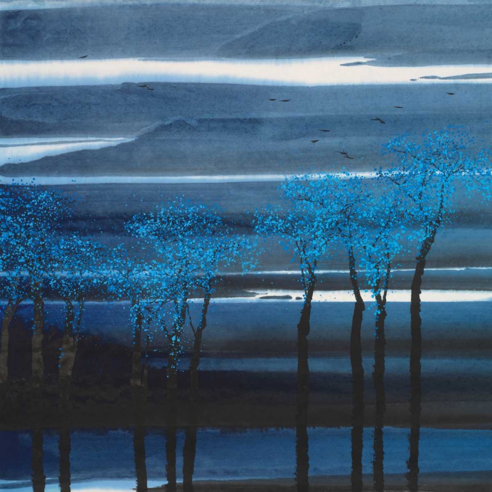 Wall Art Painting id:51293, Name: Indigo Forest II, Artist: Urban Pearl Collection, Llc