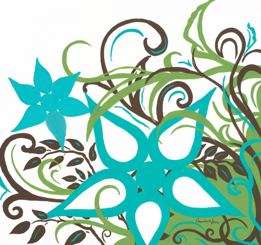 Wall Art Painting id:23528, Name: Floral Twist I, Artist: Hakimipour-Ritter