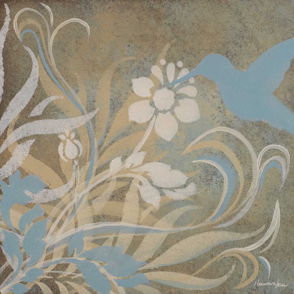 Wall Art Painting id:23531, Name: Blue Bird Silhouette II, Artist: Hakimipour-Ritter