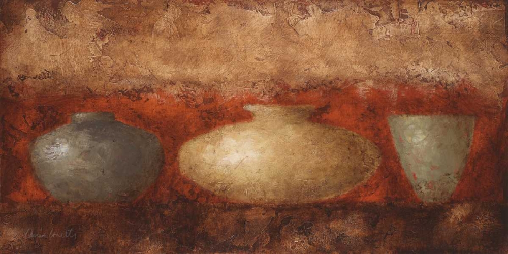 Wall Art Painting id:23649, Name: Rustic Vases I, Artist: Loreth, Lanie