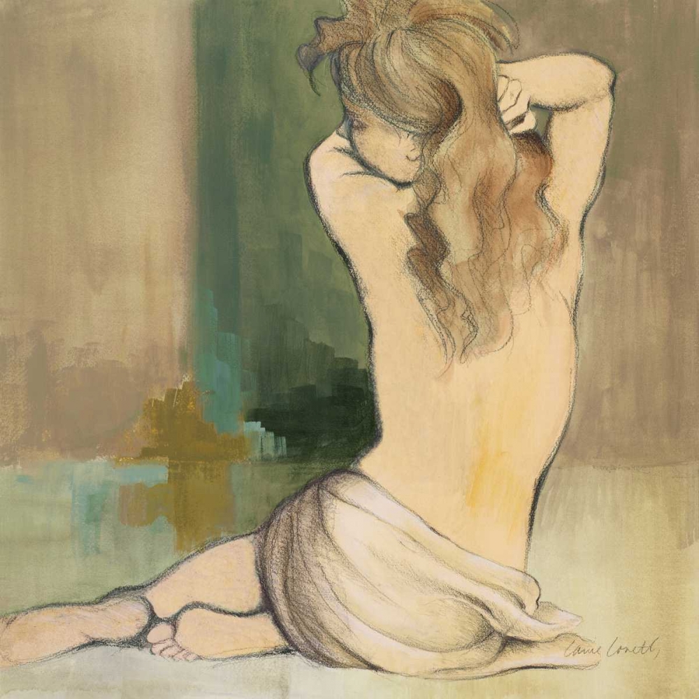 Wall Art Painting id:15315, Name: Waking Woman I - green, Artist: Loreth, Lanie