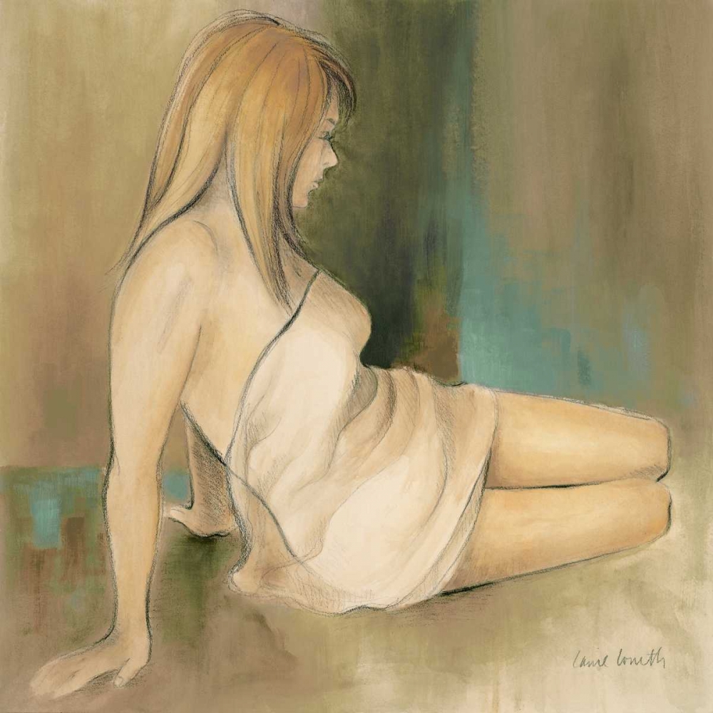Wall Art Painting id:23561, Name: Waking Woman II - green, Artist: Loreth, Lanie