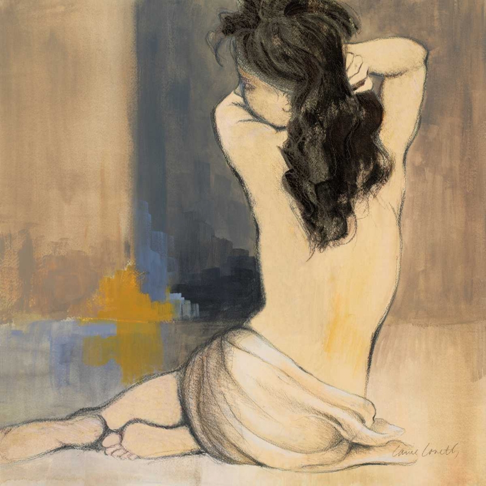 Wall Art Painting id:15314, Name: Waking Woman I - blue, Artist: Loreth, Lanie