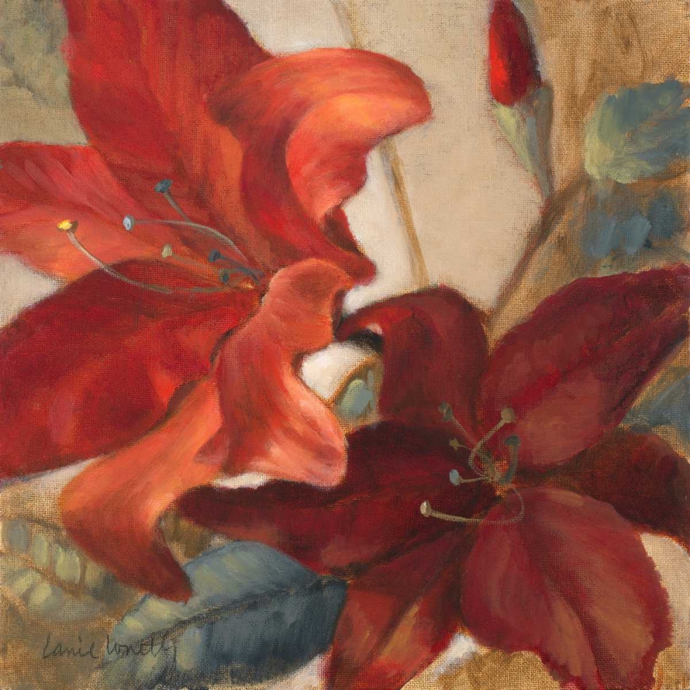 Wall Art Painting id:23851, Name: Crimson Fleurish I, Artist: Loreth, Lanie