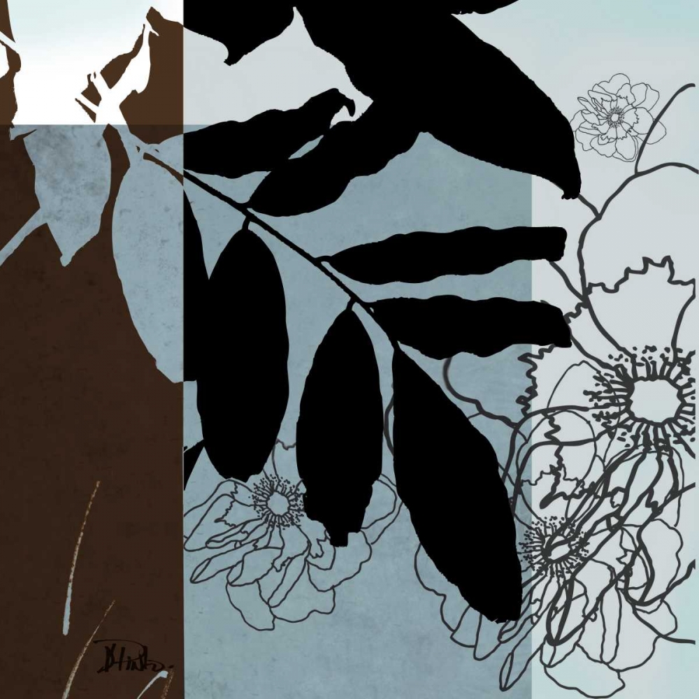 Art Print: Blue-White Silhouette II