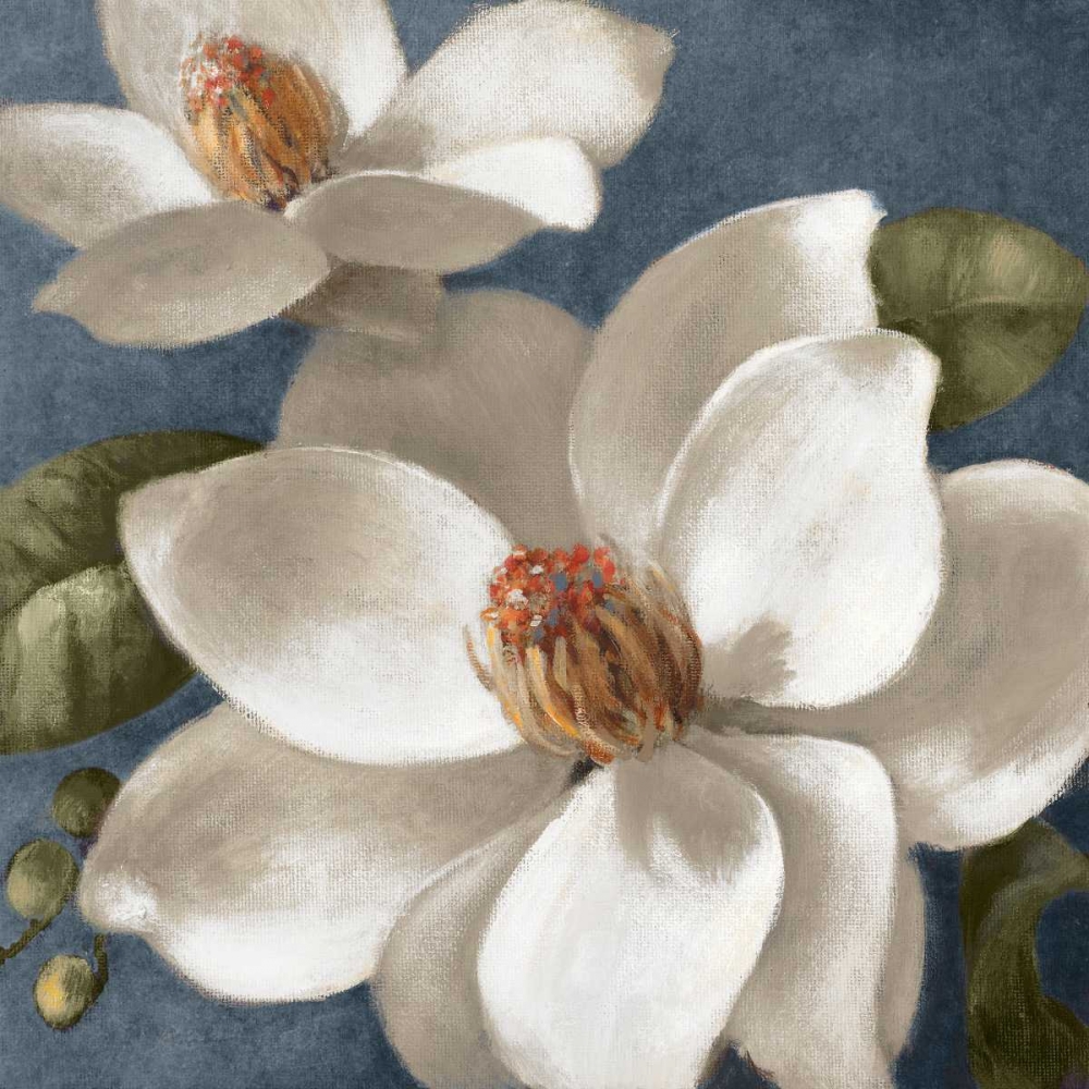 Wall Art Painting id:15338, Name: Magnolias on Blue I, Artist: Loreth, Lanie