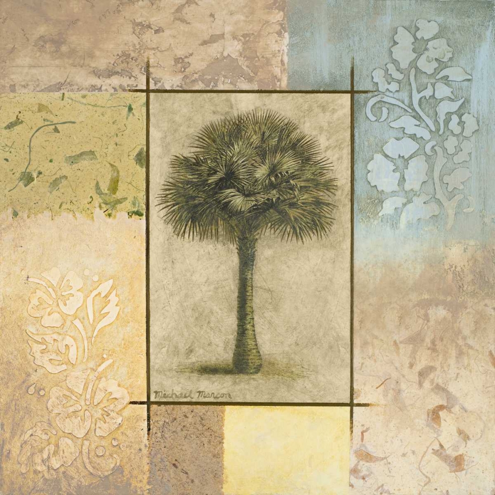 Wall Art Painting id:23734, Name: Palm Woodcut I, Artist: Marcon, Michael