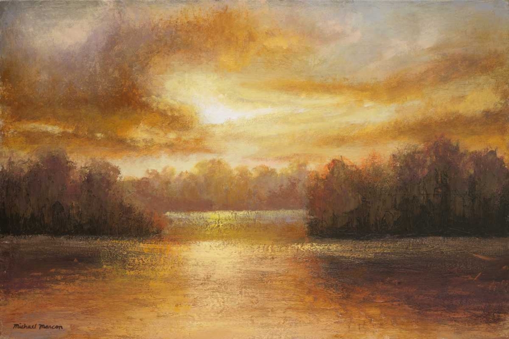 Wall Art Painting id:15362, Name: Golden Lake Glow II, Artist: Marcon, Michael
