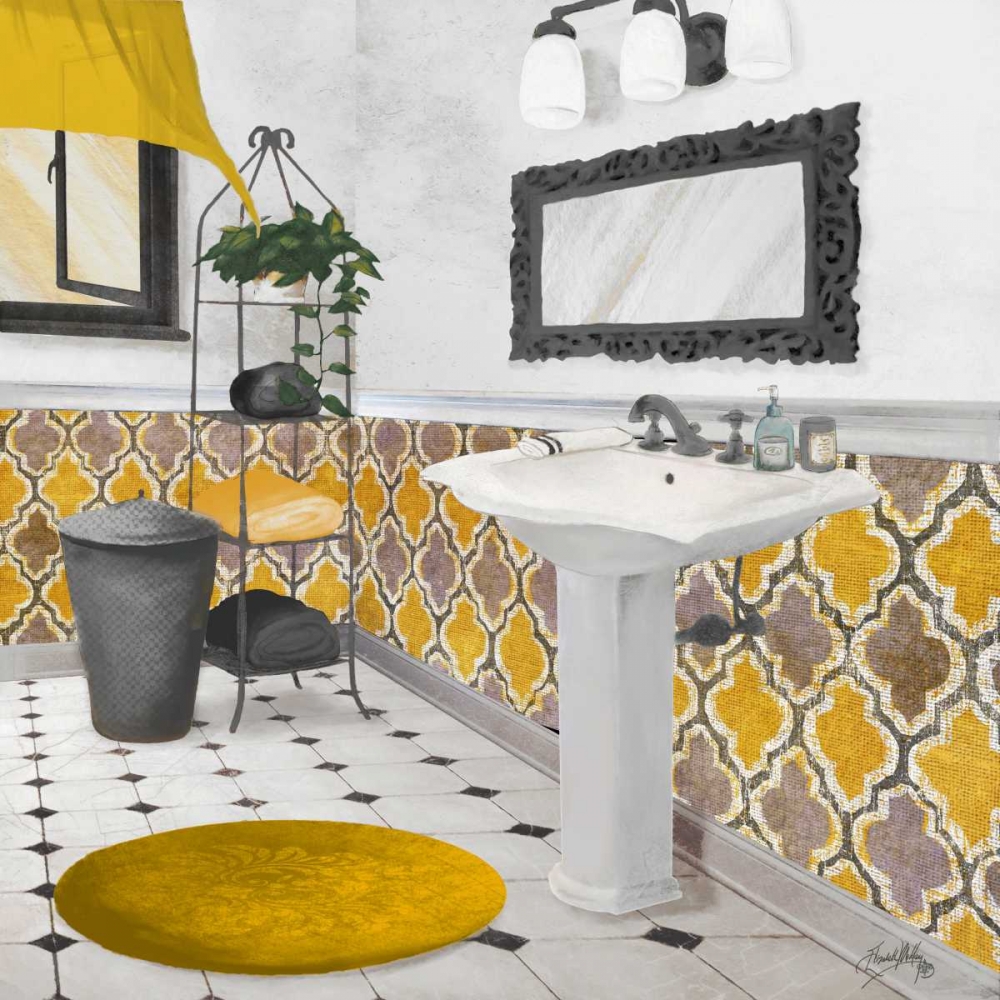 Wall Art Painting id:23806, Name: Sundance Bath I - yellow, Artist: Medley, Elizabeth