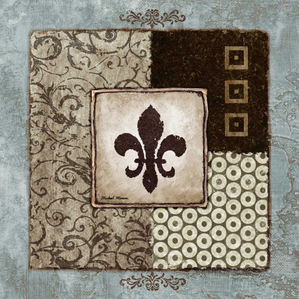 Wall Art Painting id:23894, Name: Fleur de Lis I, Artist: Marcon, Michael