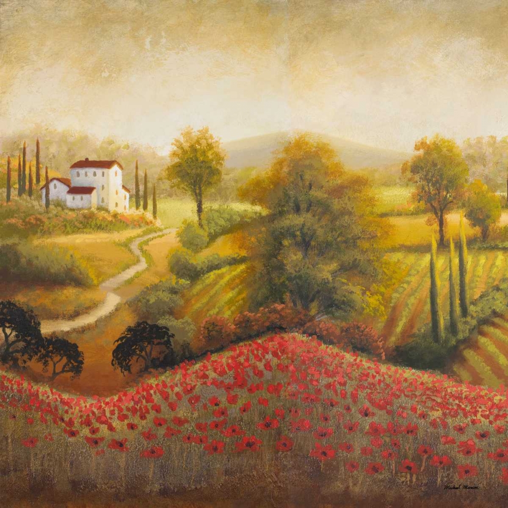 Wall Art Painting id:15444, Name: Flourishing Vineyard Square I, Artist: Marcon, Michael