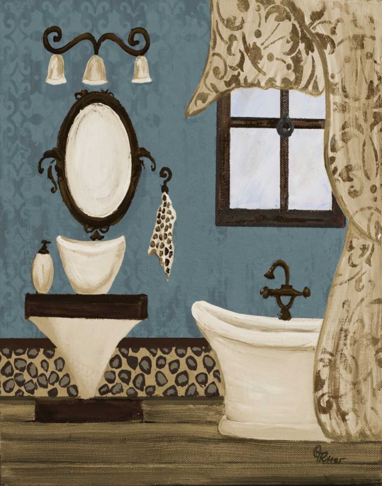 Wall Art Painting id:31790, Name: Blue Beach Bath IV, Artist: Ritter, Gina