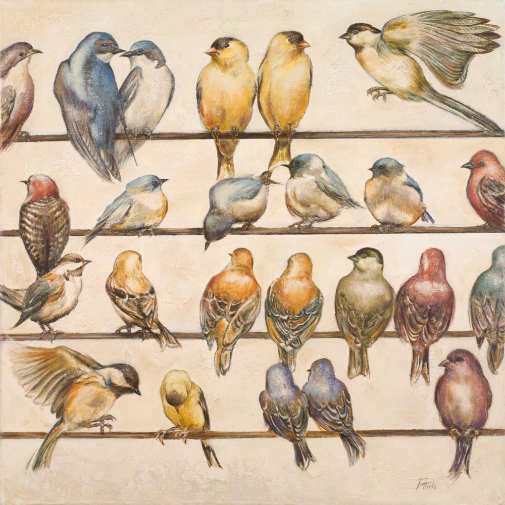 Wall Art Painting id:73950, Name: Gleeful Gathering, Artist: Pinto, Patricia