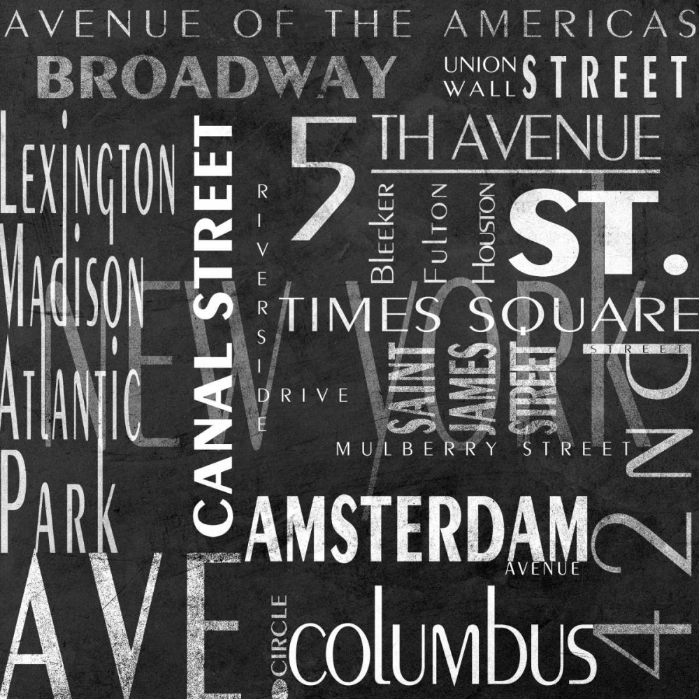 Wall art: Streets of New York Border, by SD Graphics Studio